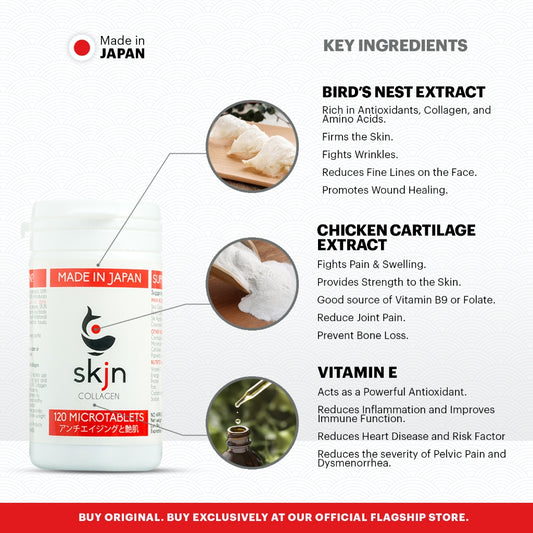 SKJN CollaCenta Combo Plus:Micro Tablets 120's Duma Bottle & 5Point Placenta Capsules, Made in Japan